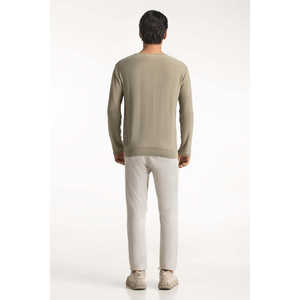 Suéter de Cuello Redondo para Hombre, 100% Algodón, con Patrón y Estampado, Transpirable, Tejido de Invierno, Suministro ODM MN-SWT-WS24-123 - Product Image 4