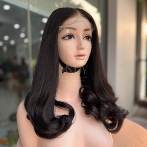 Peluca de Cabello Humano Vietnamita 100% Natural de Alta Calidad, Pelucas con Frente de Encaje, Cabello Ondulado - Product Image 4