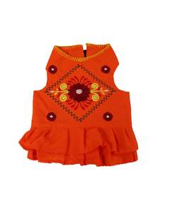 ชุดเดรสสุนัขผ้าฝ้ายป๊อปลินน่ารัก แรงบันดาลใจจากวัฒนธรรมพื้นบ้านเม็กซิกัน ดีไซน์แบบดั้งเดิม ใช้ได้ทุกฤดูกาล ซักมือเท่านั้น - Product Image 2