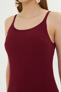 Women Halter Neck Knitting Chic <b>Dress</b> Sleeveless Breathable Rib Knit High Quality <b>Dress</b> Customizable OEM Services - Product Image 6