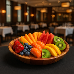 Tabla de Servir de Madera Natural Hecha a Mano con Diseño Estético de Rayas, Bandejas de Madera para Diseñadores de Interiores y Decoración del Hogar - Product Image 1