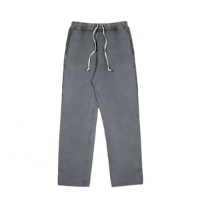 Vente chaude unisexe soleil délavé Flare pantalons de survêtement lavé à capuche blanc acide lavage sweats à capuche ensemble personnalisé imprimé survêtement - Product Image 4