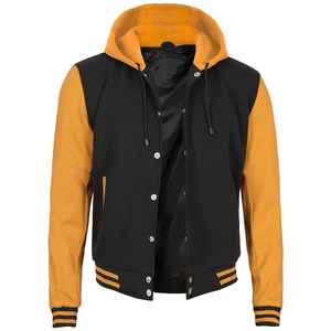 Veste universitaire personnalisée avec manches en cuir, patch logo, fabricant OEM, manteau d'hiver pour homme, veste d'hiver pour homme, vente en gros - Product Image 4