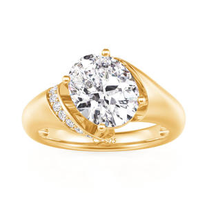 Bague de fiançailles Jeulia Galaxy avec diamant taille ovale et serti en croix - Product Image 3