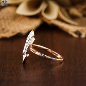 แหวนเพชรทรงกลม0.630 TDW เพชรเม็ดกลม18K กุหลาบและทองคำขาว - Product Image 3