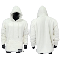 Sweat à capuche Sherpa unisexe personnalisé OEM, surdimensionné, double face brossée, blanc, épaules tombantes, avec patch en caoutchouc