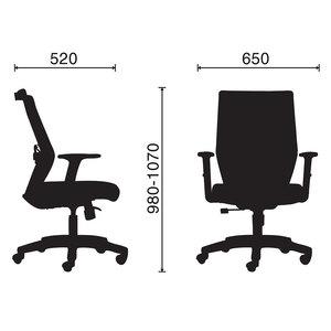 Silla de Oficina Ergonómica Giratoria HOM1083-03 con Respaldo de Malla, Reposabrazos Desmontables, Altura Ajustable, Reposacabezas de Espuma y Tela para Uso Doméstico - Product Image 3