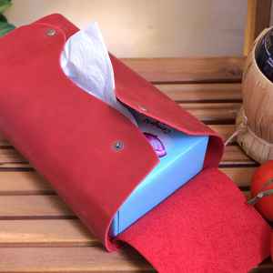 Funda de cuero para caja de pañuelos, soporte para coche, caja personalizada, decoración de oficina de lujo, regalo hecho a mano para él, servilletero, - Product Image 6
