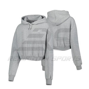 เสื้อครอปมีฮู้ดของผู้หญิงเสื้อครอปมีฮู้ดผ้าคอตตอน/ใยไผ่เสื้อครอปมีลายพิมพ์โลโก้ที่กำหนดเอง - Product Image 6