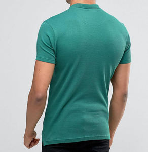 เสื้อยืดแขนสั้นคอวีสำหรับผู้ชาย, เสื้อโปโลถักดีไซน์ทันสมัยเสื้อคอวีสำหรับผู้ชาย - Product Image 2