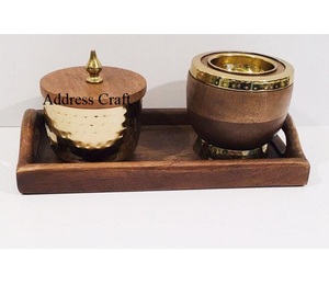 Latest Arabian Islamic <b>Wood</b> and Brass Incense <b>burner</b> Arabic Oud Bakhoor Wholesale Incense <b>burner</b> Gifts Set Mubkhar Oud - Product Image 2