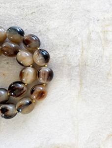 Hand-crafted 20mm Beaded <b>Necklace</b> Buffalo Horn <b>Interlocking</b> Ring Clasp Nautical Style Animal Natural Crafts Christmas New Year - Product Image 5