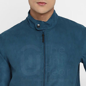 Men's Long Sleeve <b>Wool</b> Shell Bomber Jacket Full Zipper Front Logo High Street Style Eco-Friendly Breathable Quick Dry Winter - Product Image 5