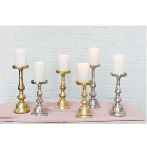 Bougeoir pilier en aluminium nickelé pour salon et pilier de bougie de table fait à la main décoratif de Noël - Product Image 2