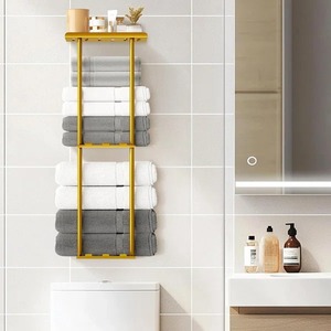 Trendy Industrial Metal <b>Towel</b> Holder With Sturdy Build Adding Modern Charm Functional Storage And Bathroom Elegance - Product Image 1