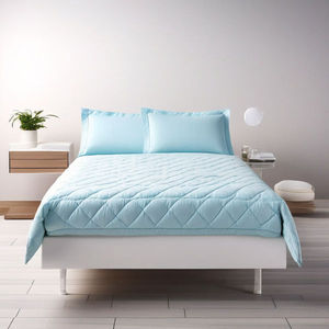 Para certificado 100% algodón TPU laminado impermeable colchón Protector 30 tela cuenta elástico ajustado bordes acolchado liso - Product Image 4