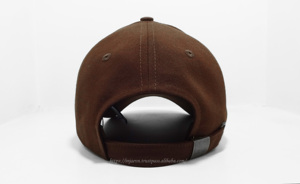 หมวกเบสบอล6แผงสีน้ำตาลออกแบบปัก3D เทปด้านในปิดด้านหลังปรับได้ - Product Image 5