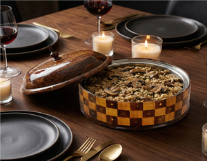 Marmite en bois isolée pour garder les aliments au chaud, avec intérieur en acier, boîte à roti Tukri, plat à gratin, bol de service pour table à manger et cuisine - Product Image 3