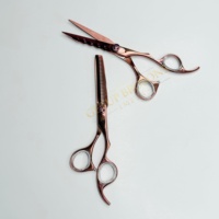 Ciseaux de coiffure professionnels pour droitiers en acier inoxydable 440C, kits de ciseaux à cheveux à pointe arrondie pour salon, ensemble de ciseaux de coiffure