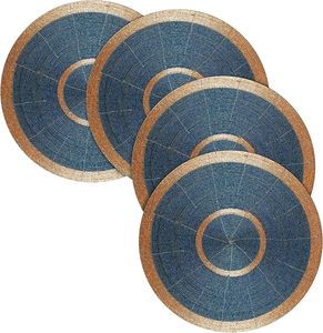 Salvamanteles con Cuentas Azules y Doradas |   Mantel Redondo Hecho a Mano para Mesa de Comedor, para Bodas, Fiestas de Navidad |   Juegos de Decoración de Mesa para Banquetes y Hogar - Product Image 6