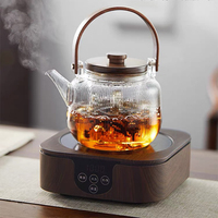 Théière en verre borosilicate soufflé à la main style Japandi 800 ml, écologique, anti-explosion, saine, transparente, personnalisable