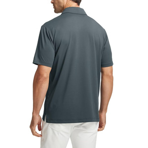 Polos personalizados OEM para hombre con logotipo bordado de tela de algodón transpirable, ajuste y etiquetado de manga corta - Product Image 3