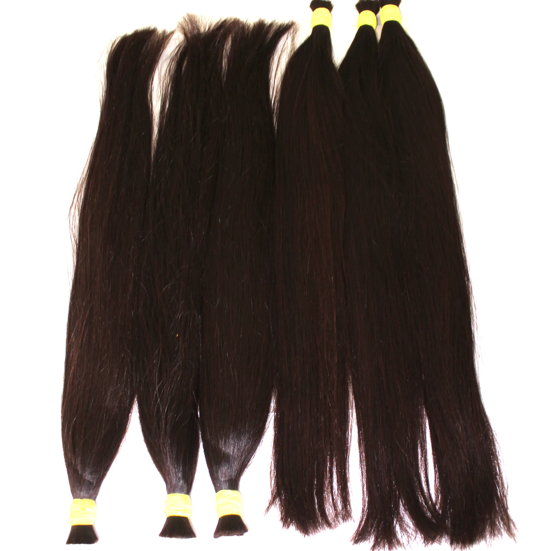 High Quality natural dark brown human hair from Vietnam, Wholesale highlight brown with blonde body wave human hair