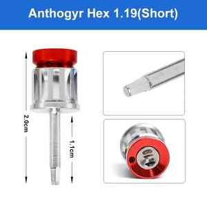 Controladores hexagonales dentales UL AMIN, tornillo de pilar de implante de potencia Manual, llave de trinquete de torsión hexagonal corta Anthogyr 1,19, código de color largo - Product Image 2