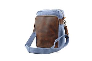 Sac à bandoulière à empiècement en cuir 3 compartiments et 3 compartiments intérieurs LCSB-0033D - Product Image 6