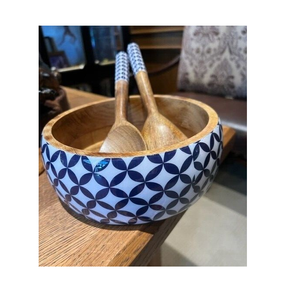 ชามไม้พิมพ์ลายอย่างยั่งยืนสำหรับบ้านห้องครัวโรงแรมร้านอาหารสลัดข้าวก๋วยเตี๋ยวและตกแต่งห้องครัว - Product Image 1