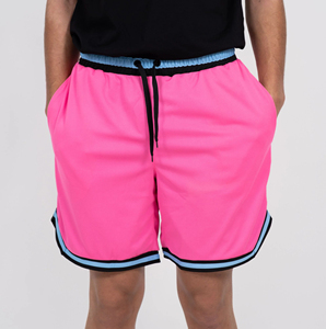 Pantalones cortos de baloncesto de malla Logotipo personalizado Pantalones cortos de verano de color sólido para hombres Fitness Deportes Baloncesto Gimnasio Pantalones cortos de malla con bolsillo - Product Image 5