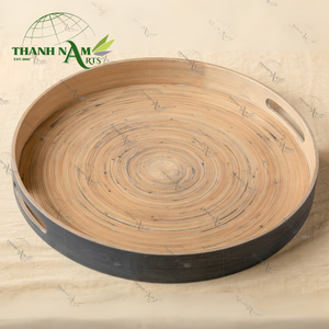 Plateau de service en bambou filé sur mesure OEM organisateur écologique fait à la main plateau à fruits recyclable décoratif durable pour la maison et la cuisine - Product Image 1