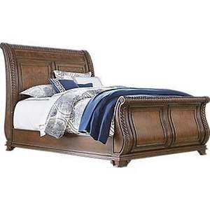 Cama Clásica Tradicional Tipo Trineo de Madera Sólida, Estructura de Madera de Caoba, Acabado Marrón Intenso, Duradera y Personalizable - Product Image 1