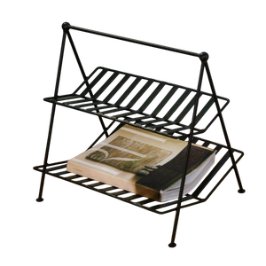 Elegante Revistero, Porta Periódicos, Estante de Almacenamiento de Alambre Metálico para Revistas y Libros, Revistero de Dos Niveles - Product Image 2