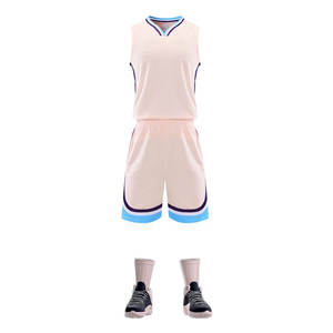 Ensemble d'uniformes de basket-ball respirants et confortables pour hommes, short en jersey avec logo imprimé par sublimation personnalisée, nouveau design de matériel de basket-ball - Product Image 1