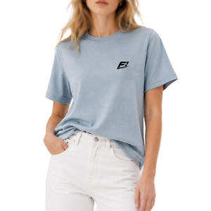 Camiseta casual de algodón para mujer, suave, transpirable, cuello redondo, lisa, con logo personalizado, top de verano, venta al por mayor, camiseta de cuello redondo para mujer - Product Image 1