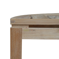 Banc d'angle minimaliste moderne en teck écologique avec étagère, table basse pour salon et mobilier de barbier