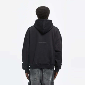 Sudadera con cremallera negra para hombre con algodón de alta calidad Ajuste relajado Bolsillos delanteros funcionales Ropa personalizada para invierno - Product Image 5
