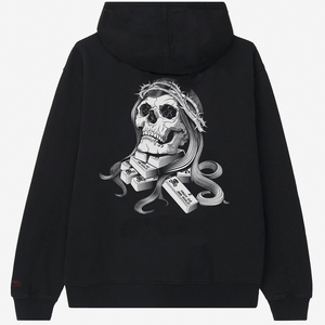 Logo personnalisé sans ficelle blanc 100 coton vendeurs imprimé polaire uni blanc avion noir sweats à capuche - Product Image 5