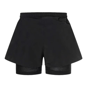 Shorts de jogging double couche personnalisables pour femmes Achetez maintenant Shorts de sport souples et extensibles pour femmes Shorts de gym et d'entraînement - Product Image 3