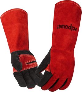 Guantes de soldadura TIG de cuero de primera calidad, resistentes, hechos a medida, guantes de trabajo de cuero vacuno. - Product Image 1
