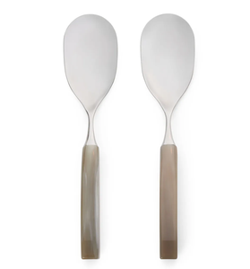 Couverts en corne de buffle en acier inoxydable Cuillère à salade et fourchette à salade Ensemble de couverts Fabrication de couverts Vente la plus vendue - Product Image 6