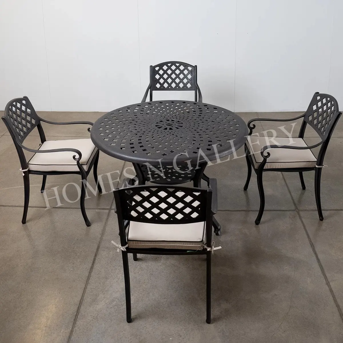 High quality caste aluminium 6 Sets and indoor square dining table with dark bronze finishing at cheap price from India