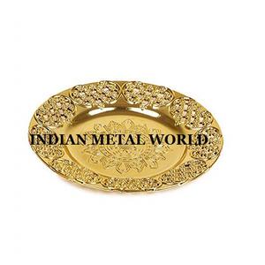 งานแต่งงานอาหารให้บริการถาดโรงแรมรอบรูปร่างขนาดกลางโลหะถาดอาหารจากผู้ผลิตและผู้จัดจำหน่ายในประเทศอินเดีย - Product Image 3