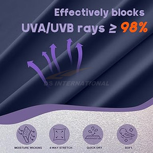 Maillot de bain pour homme Rash Guard manches courtes UPF 50 + Protection solaire UV Séchage rapide Pêche légère Surf Plage Sports nautiques - Product Image 3