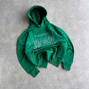 Sweat à capuche personnalisé avec broderie appliquée, effet délavé, lavage à l'acide, vintage, lavé, pour homme, 100% coton, écologique, streetwear d'hiver - Product Image 1