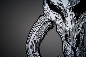 Patchs brodés thermocollants en forme de cœur de crâne de Mythosaure pour vestes, chemises, chapeaux et vêtements de moto - Taille et couleur personnalisées - Product Image 3