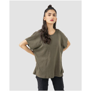 Camiseta de Mujer al por Mayor, Nueva, de Primera Calidad, Informal de Verano, con Decoración de Botones, Métodos de Impresión Digital - Product Image 6