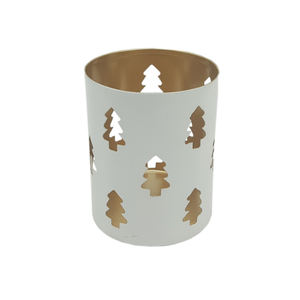 Votive en fer fantaisie de couleur blanche utilisable pour les pots de bougie votive en métal décoratifs pour la maison - Product Image 6