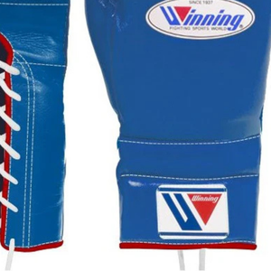 Winning <b>Lace</b> Up Boxing <b>Gloves</b> Sky Blue Red Premium Genuine Leather Pro Boxing Training Sparring <b>Gloves</b> Handmade 8oz 10oz 12oz - Product Image 3